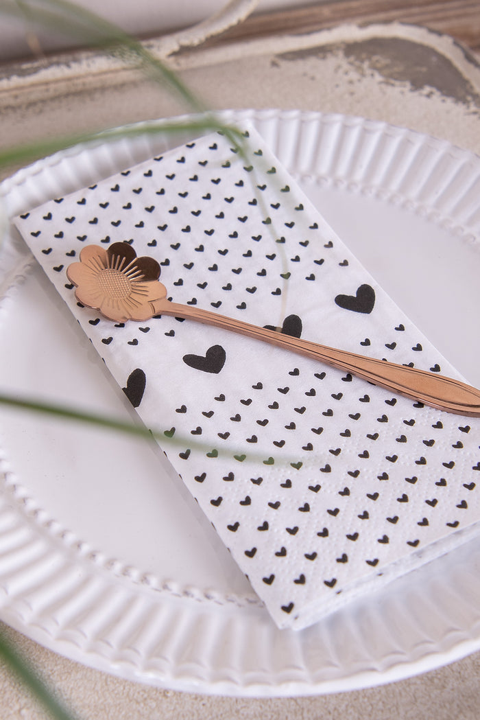 Clayre & Eef Servetten Papier Set van 20 33x33 cm (20) Wit Zwart