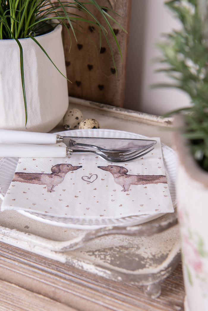 Clayre & Eef Servetten Papier Set van 20 33x33 cm (20) Beige Bruin