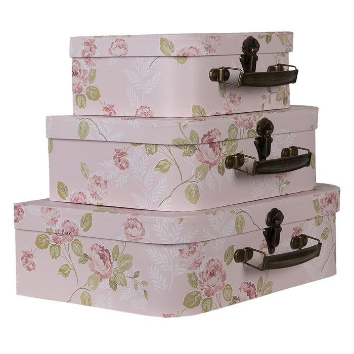 Clayre & Eef Decoratie Koffer Set van 3 30x21x9|25x18x9|20x16x8 cm