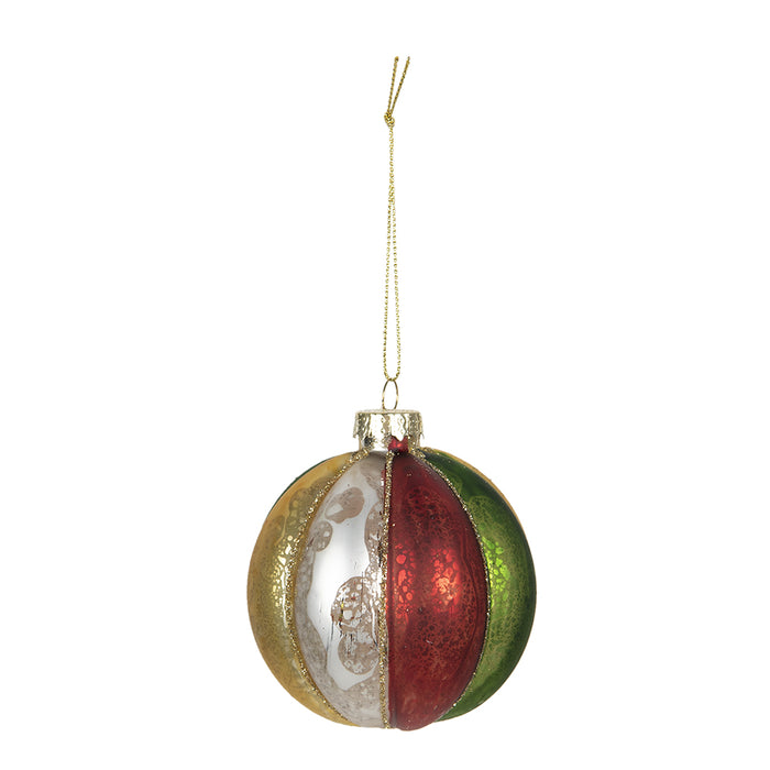 Clayre & Eef Kerstbal Set van 4 Ø 8 cm Rood Groen Glas