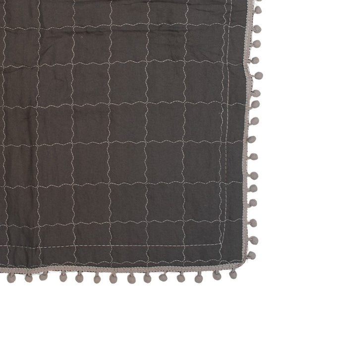 Clayre & Eef Bedsprei 220x240 cm Grijs Polyester Sprei