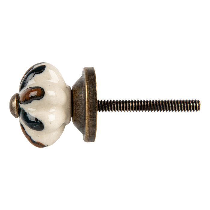 Clayre & Eef Deurknop Ø 3x3 cm Beige Keramiek