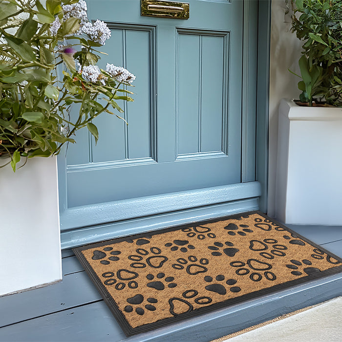 Clayre & Eef Deurmat 75x45 cm Bruin Zwart Kokos