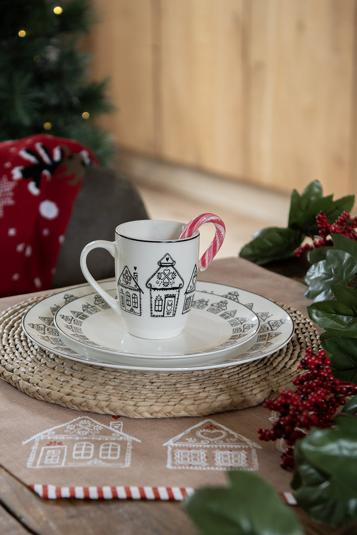 Clayre & Eef Theedoek 50x70 cm Bruin Katoen Gingerbread house