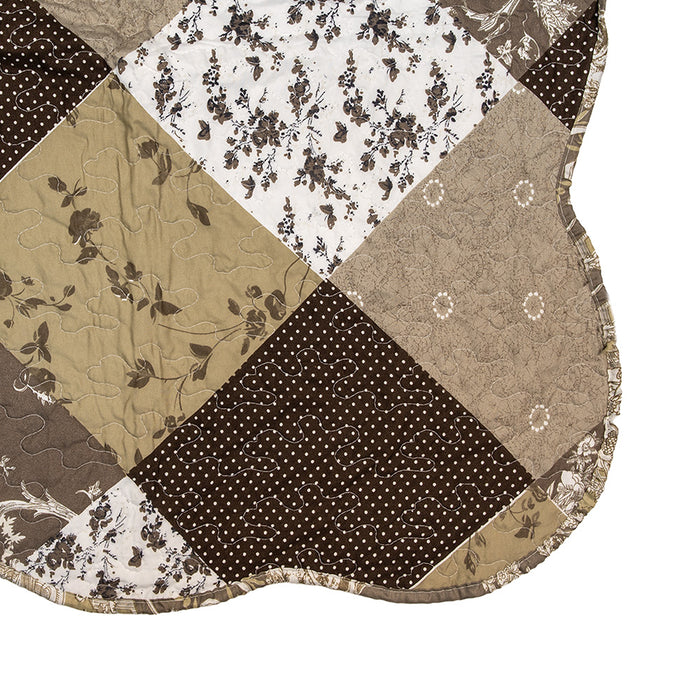 Clayre & Eef Bedsprei 230x250 cm Bruin Beige Polyester Sprei