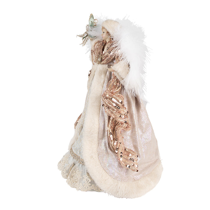 Clayre & Eef Kerstdecoratie Engel 35 cm Beige Roze Kunststof