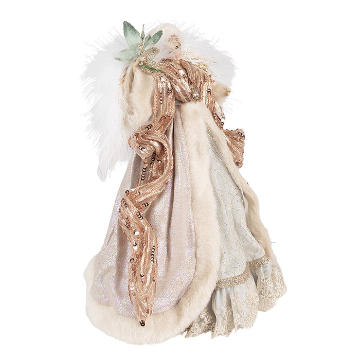 Clayre & Eef Kerstdecoratie Engel 35 cm Beige Roze Kunststof
