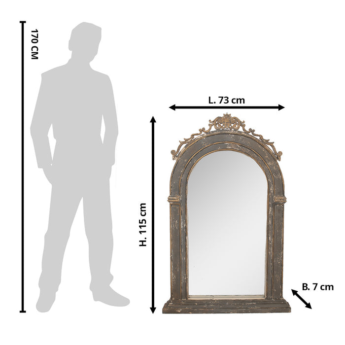 Clayre & Eef Spiegel 73x7x115 cm Grijs Beige Glas