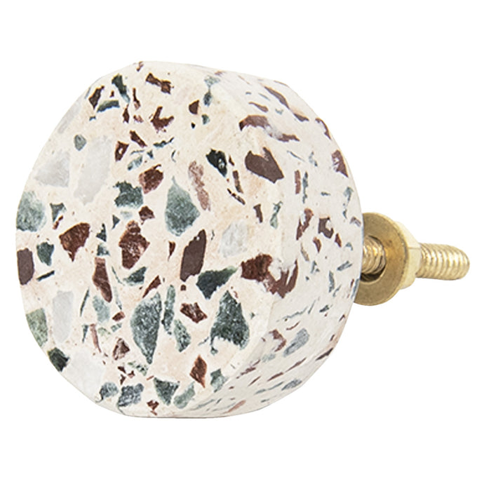 Clayre & Eef Deurknop Ø 4 cm Beige Bruin Steen