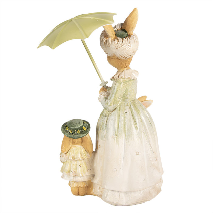 Clayre & Eef Beeld Konijn 21 cm Bruin Groen Polyresin