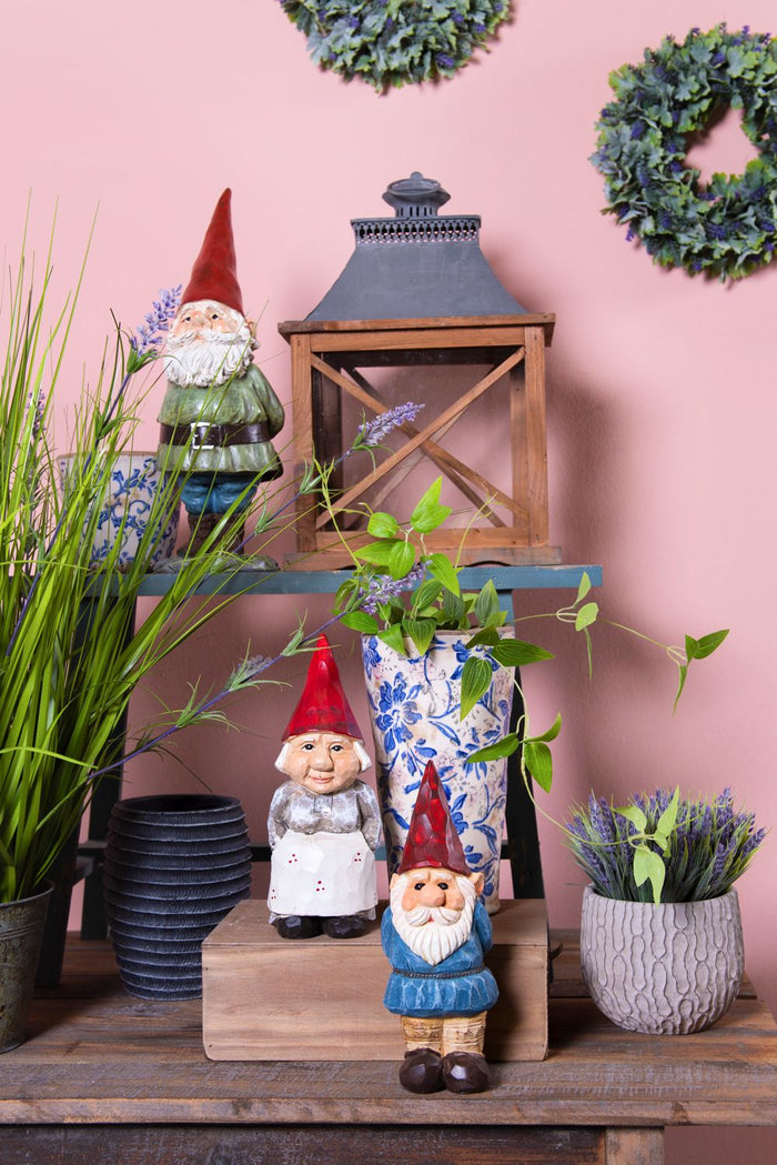 Clayre & Eef Beeld Kabouter 22x13x40 cm Groen Polyresin