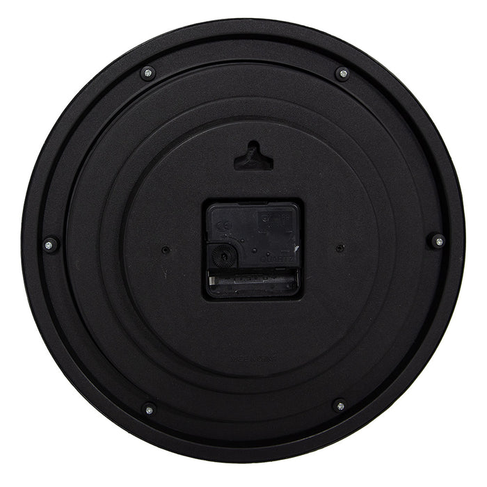 Clayre & Eef Wandklok Ø 28x5 cm Zwart Kunststof Glas Westminster