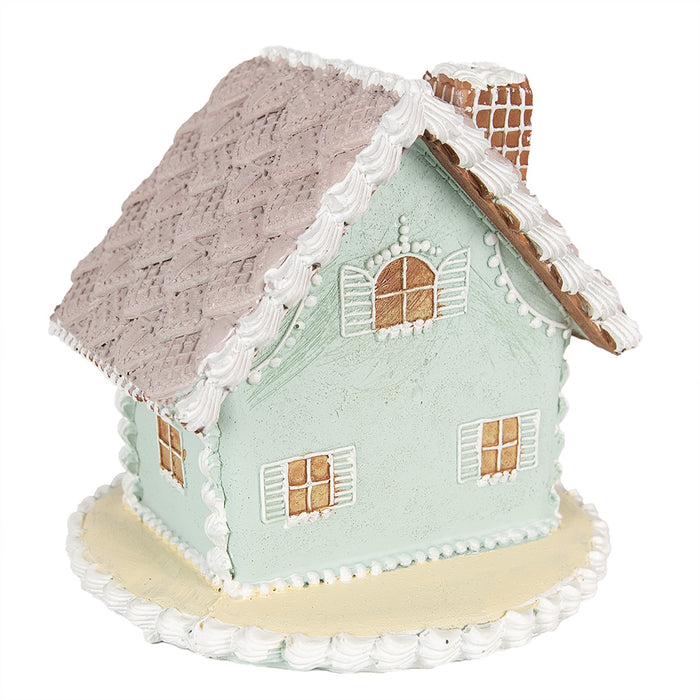 Clayre & Eef Gingerbread house 12 cm Blauw Polyresin