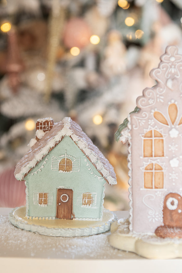 Clayre & Eef Gingerbread house 12 cm Blauw Polyresin