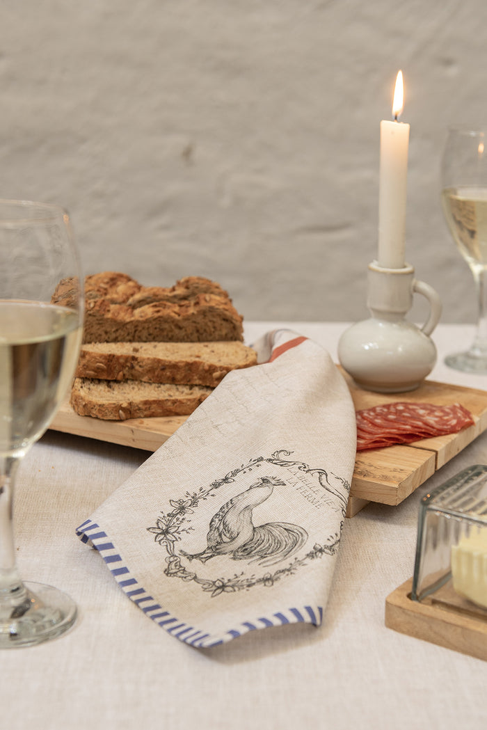 Clayre & Eef Tafelkleed 100x100 cm Beige Katoen Haan