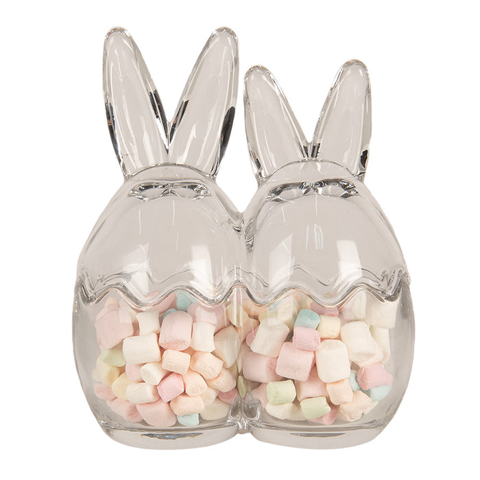 Clayre & Eef Glazen potje Ei 14x8x17 cm Transparant Glas