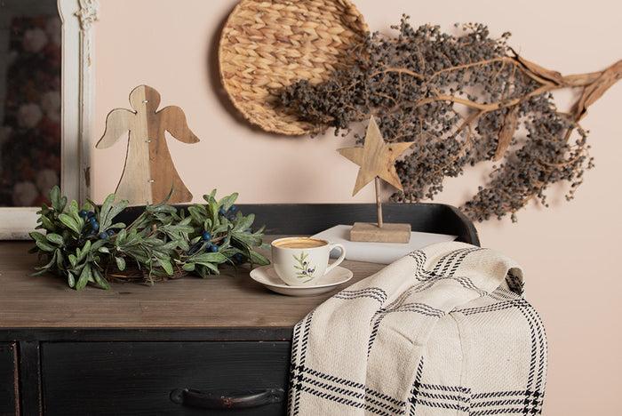 Clayre & Eef Decoratie Beeld Ster 15x8x21 cm Bruin Hout