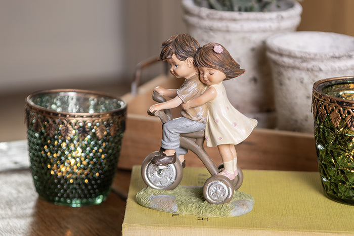 Clayre & Eef Beeld Kinderen 14 cm Bruin Polyresin