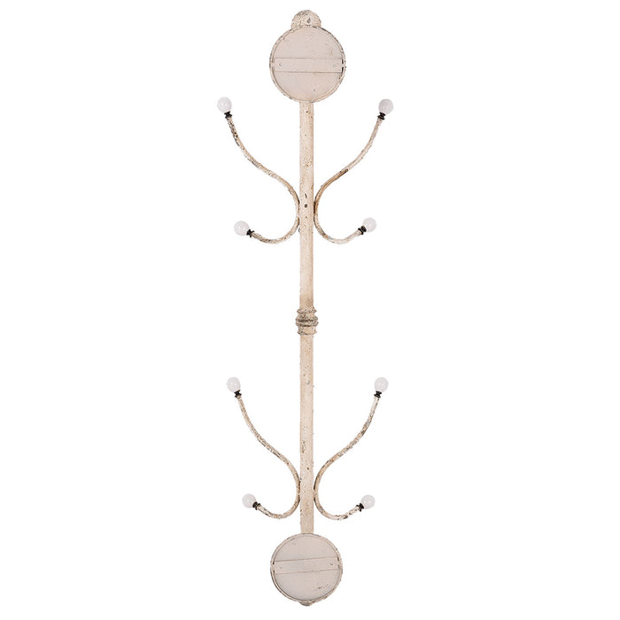 Clayre & Eef Wandkapstok 28x22x100 cm Wit IJzer