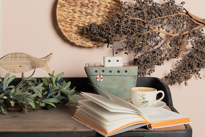 Clayre & Eef Beeld Vis 20 cm Bruin Hout