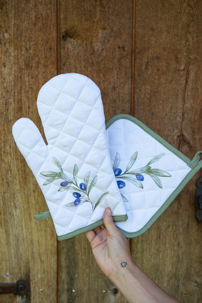 Clayre & Eef Tafelkleed 150x150 cm Wit Katoen Olijven