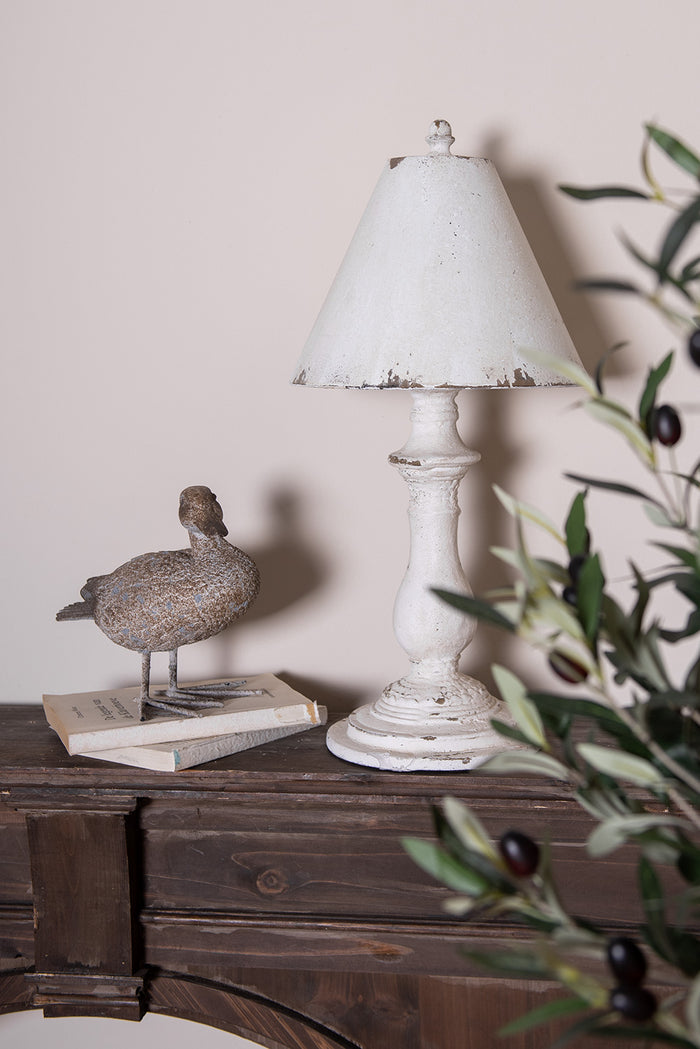 Clayre & Eef Tafellamp Ø 26x55 cm Wit IJzer