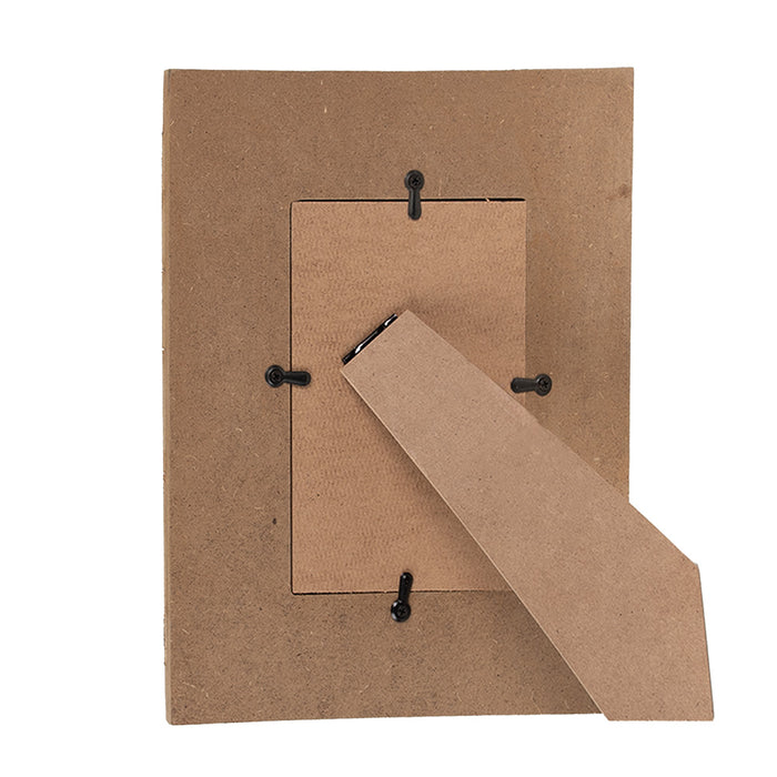 Clayre & Eef Fotolijst 10x15 cm Bruin Wit Hout Glas Rechthoek