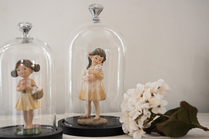 Clayre & Eef Beeld Meisje 15 cm Beige Polyresin