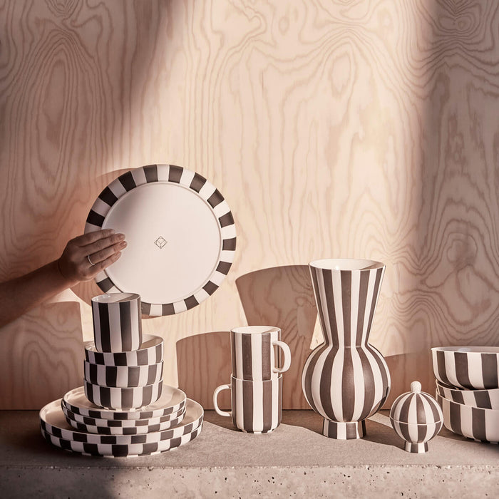 OYOY Living Toppu Voorraadpotje - Zwart / Wit