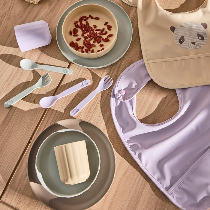 OYOY MINI Pullo Serviesset 3-delig - Mint / Vanille / Taupe