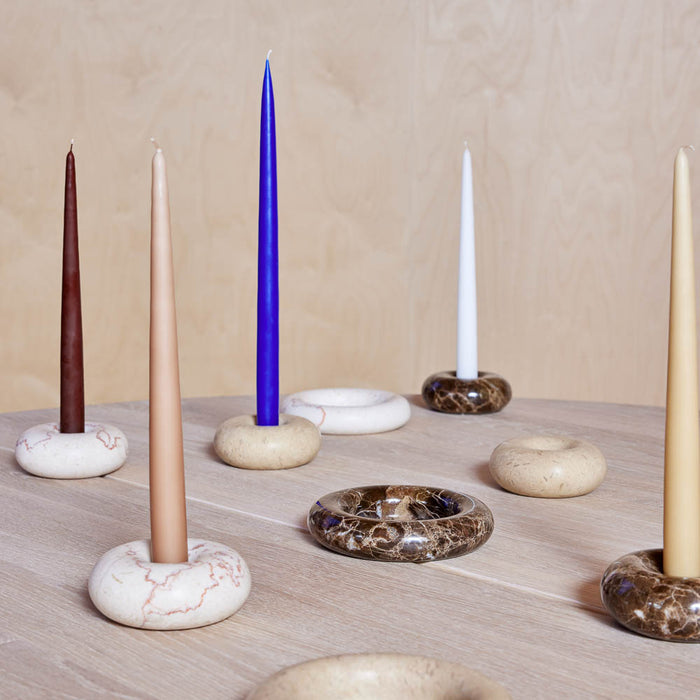 OYOY Living Savi Kandelaar Ø 15,5 cm - Marmer - Beige