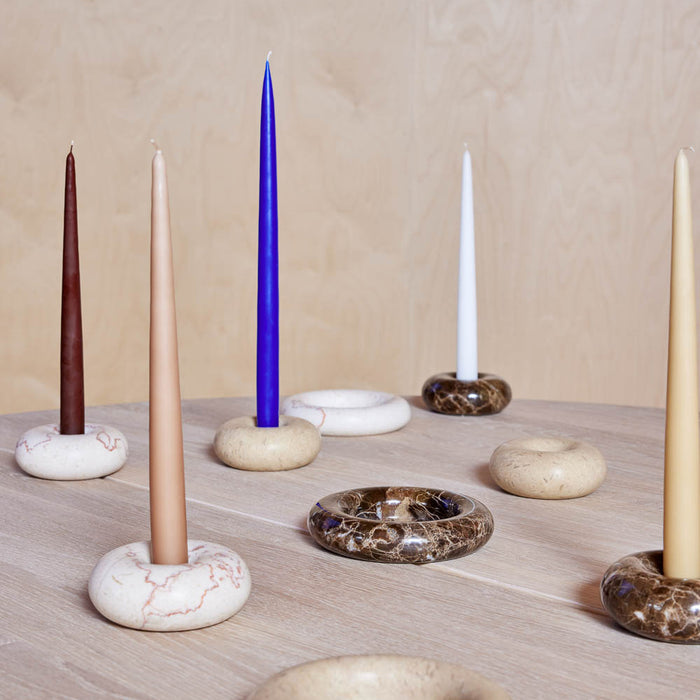 OYOY Living Savi Kandelaar Ø 11,5 cm - Marmer - Beige