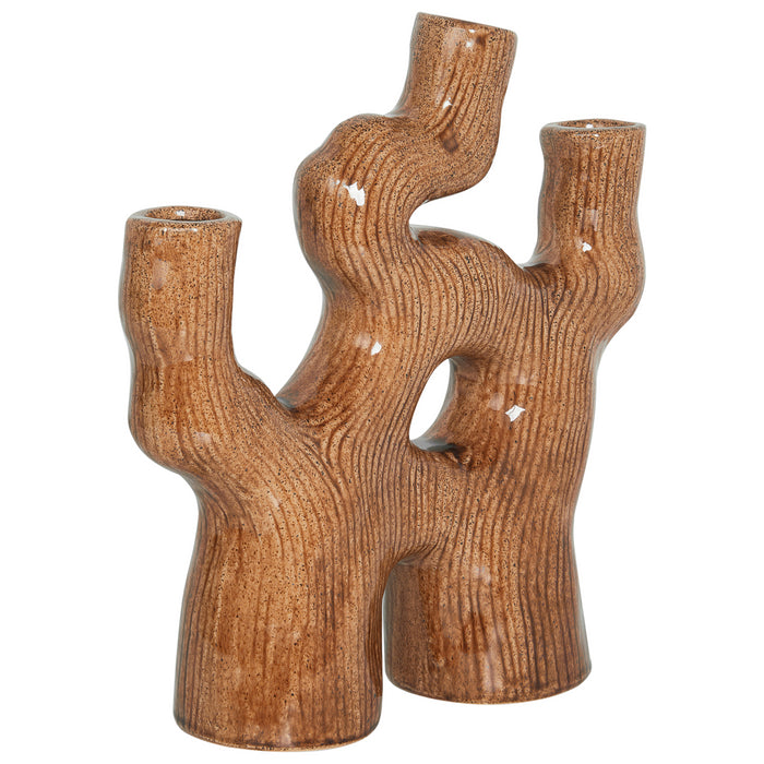 Beliani - BARBUS - Bloemenvaas - Bruin - 31 cm - Steengoed