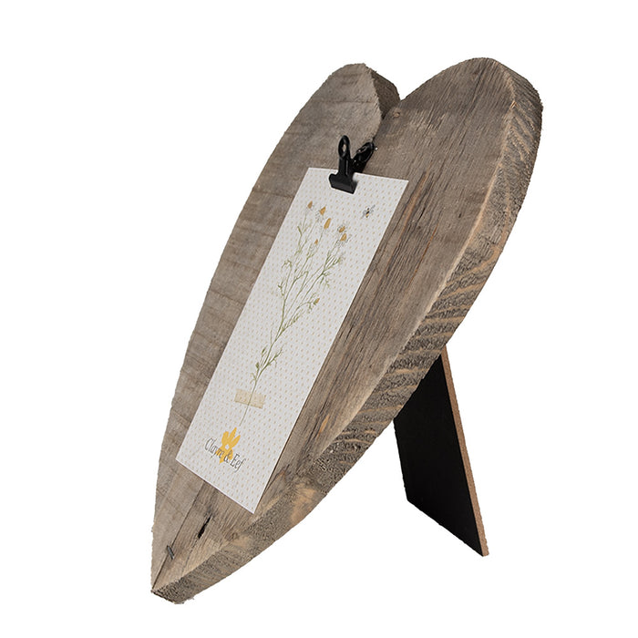 Clayre & Eef Fotolijst 23x2x26 cm Bruin Hout Hartvormig Fotohouder