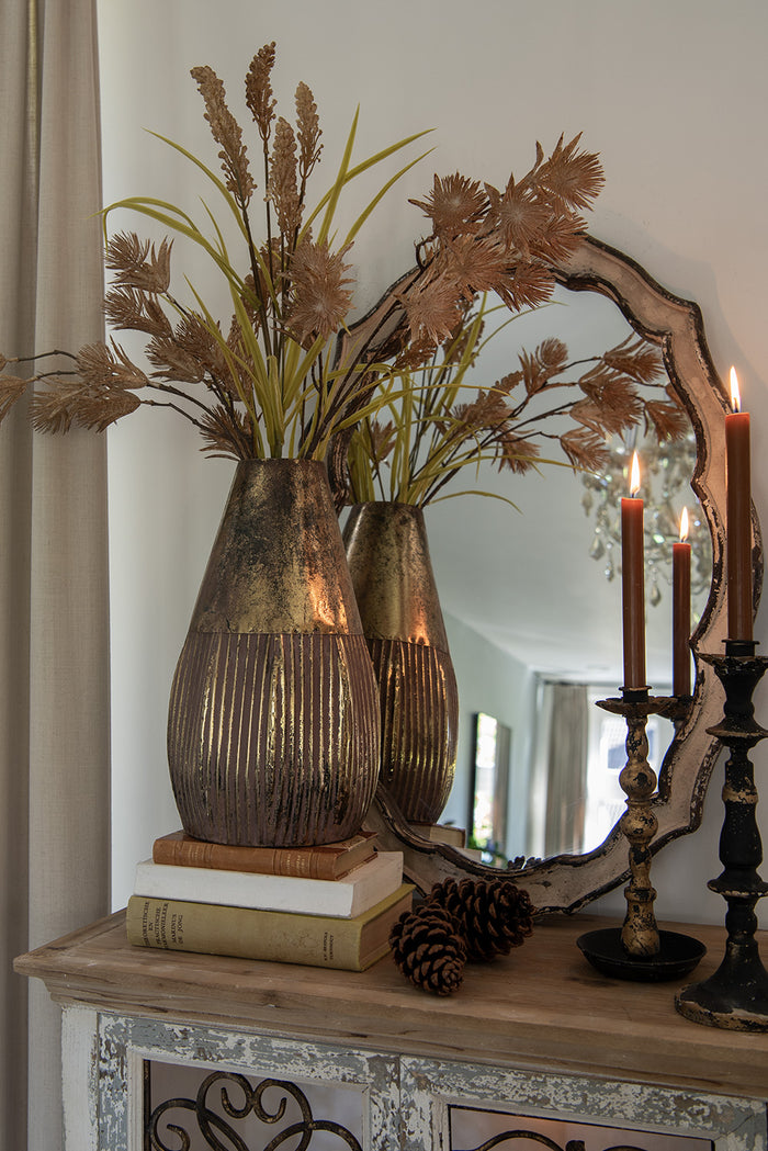 Clayre & Eef Kandelaar 30 cm Zwart Goudkleurig IJzer