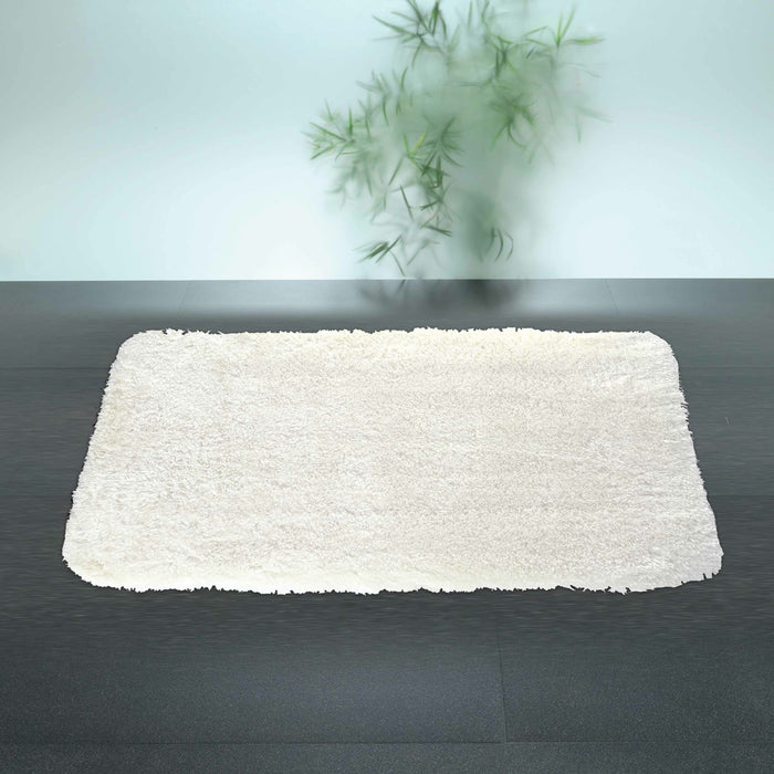 Spirella badkamer vloerkleed|tapijt - hoogpolig - wit - 60 x 90 cm