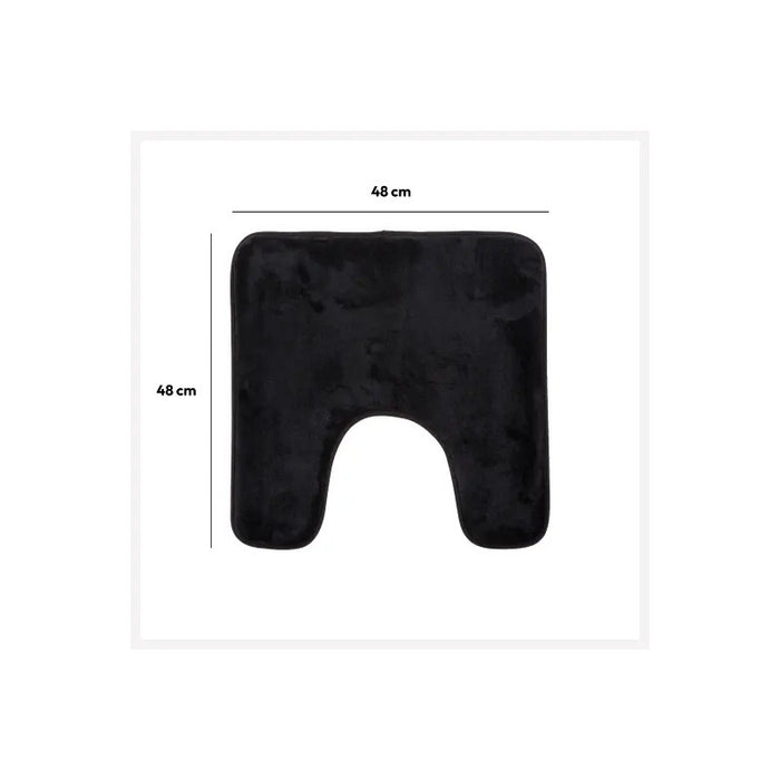 5Five WC Badkamerkleedje|badmat tapijt - zwart - 48x48cm
