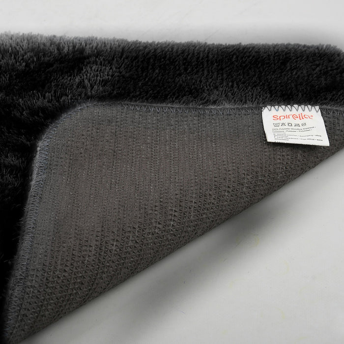 Spirella badkamer vloerkleed|tapijt - hoogpolig - zwart - 50 x 80 cm