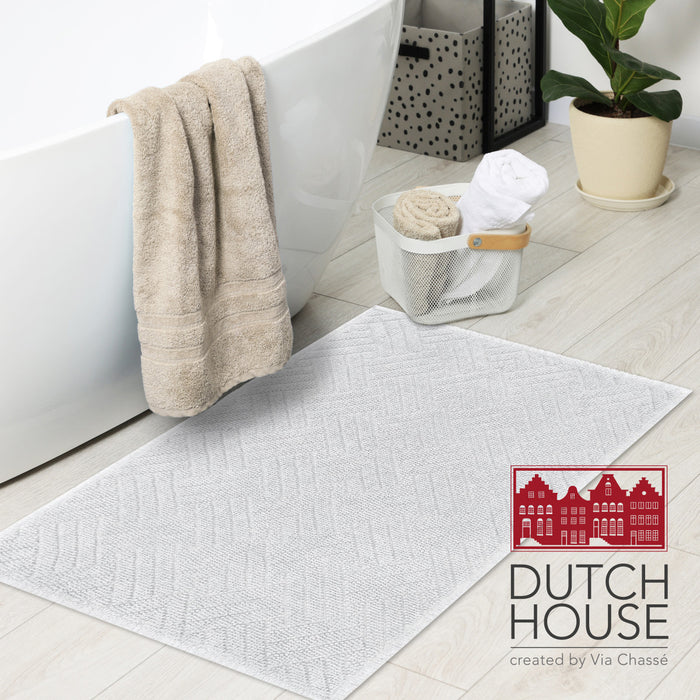 Dutch House Badmat Gaeta - white 50x80cm