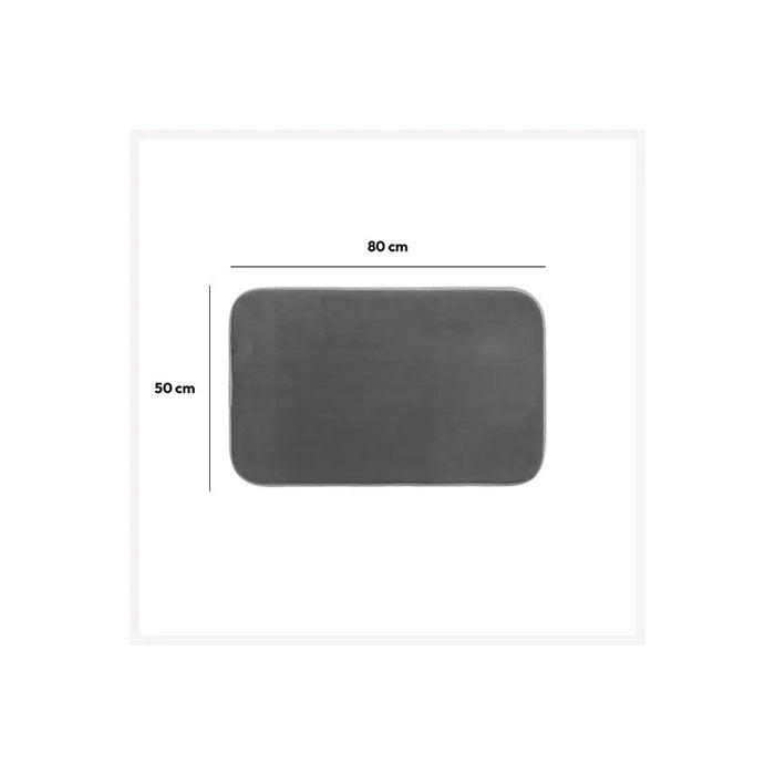 5Five Badkamerkleedje|badmat tapijt - donkergrijs - 48 x 80 cm