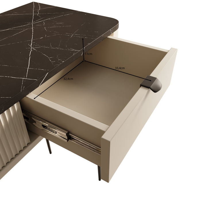 Meubella - Kaptafel Mace - Beige - 130 cm