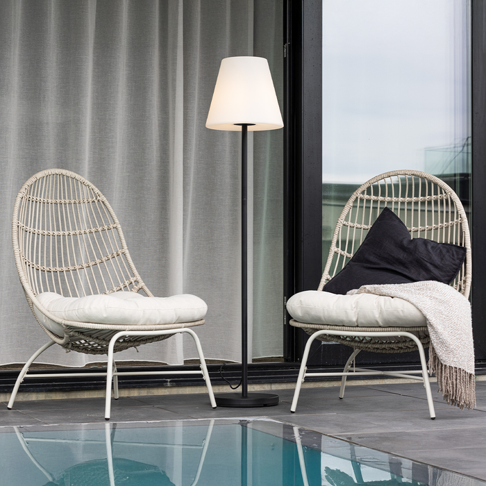 Nest outdoor Lien Tuin Vloerlamp Wit Met Zwarte Voet