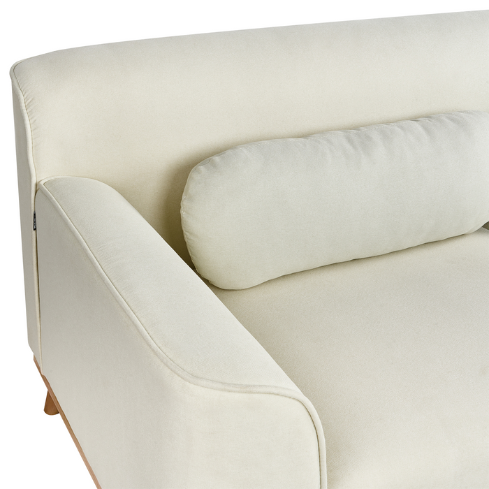 Beliani - SIMOS - Hoekbank - Gebroken wit - Linkszijdig - Polyester