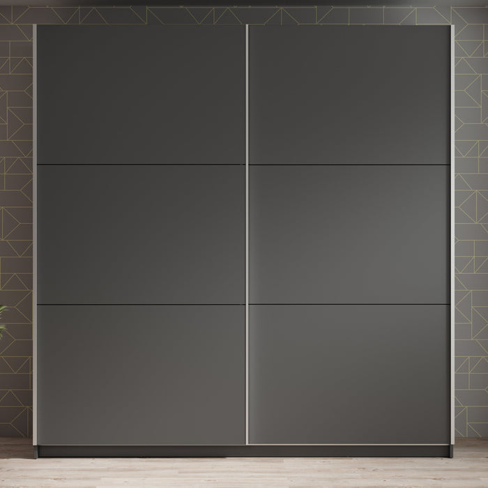 Meubella - Kledingkast Azrael - Grijs - 200 cm