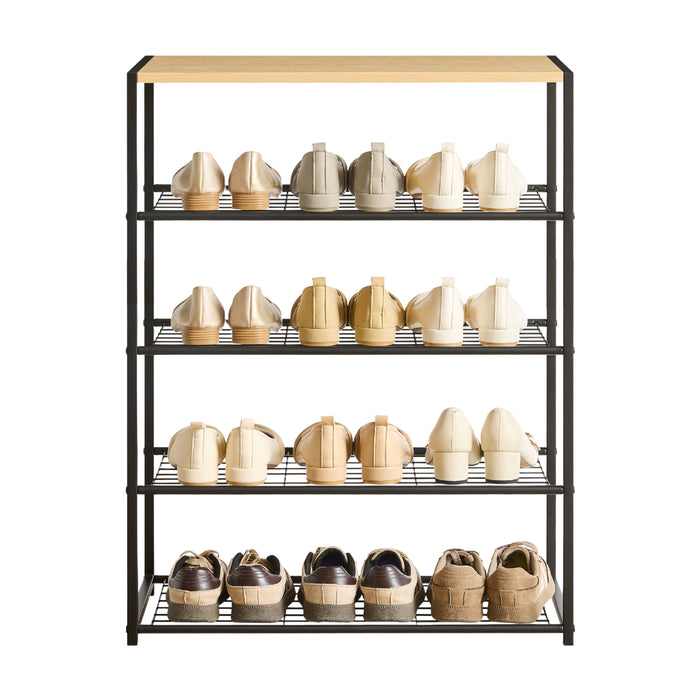 Schoenenrek voor 12 Paar Schoenen met Houten Plank