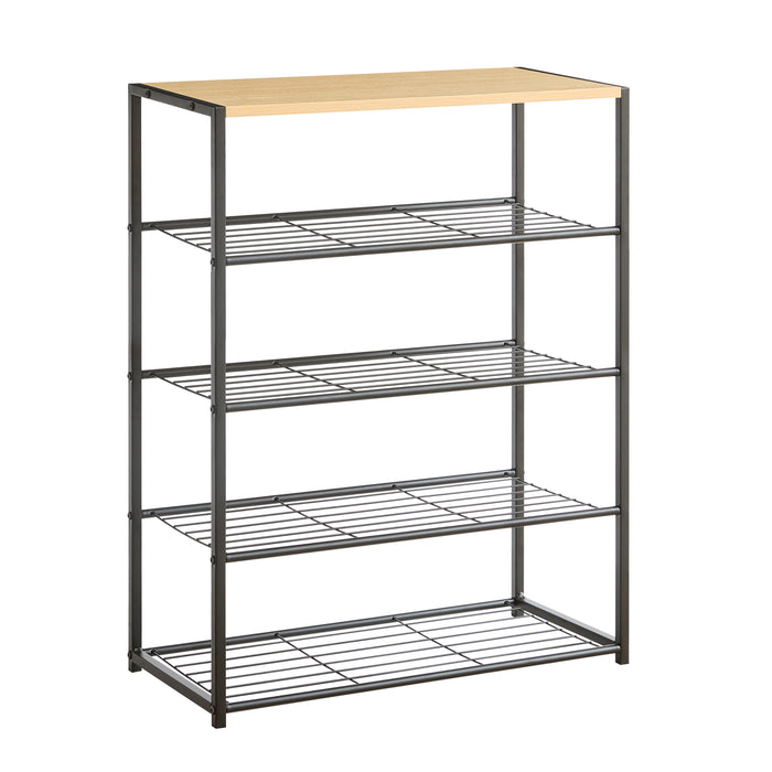 Schoenenrek voor 12 Paar Schoenen met Houten Plank