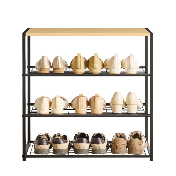 Schoenenrek voor 9 Paar Schoenen met Houten Plank