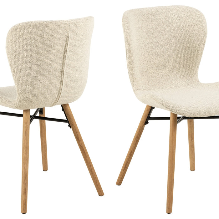 Giga Living - Eetkamerstoel Stof Créme - Zaria - Set van 2