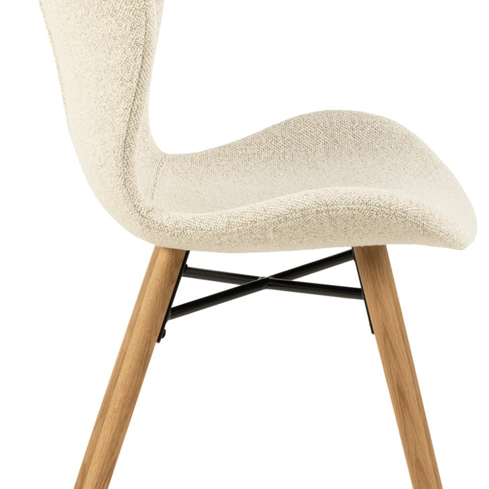 Giga Living - Eetkamerstoel Stof Créme - Zaria - Set van 2