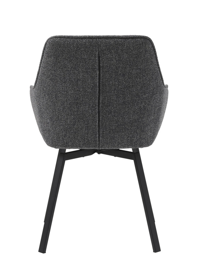 Giga Living - Eetkamerstoel Donkergrijs Draaibaar - Alma - Set van 2